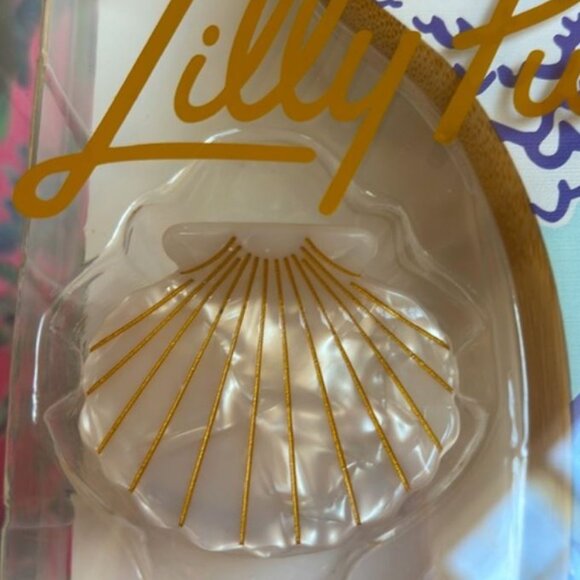 NWT Lilly Pulitzer Hair Brush + Shell Clip Multi Let It Gogh